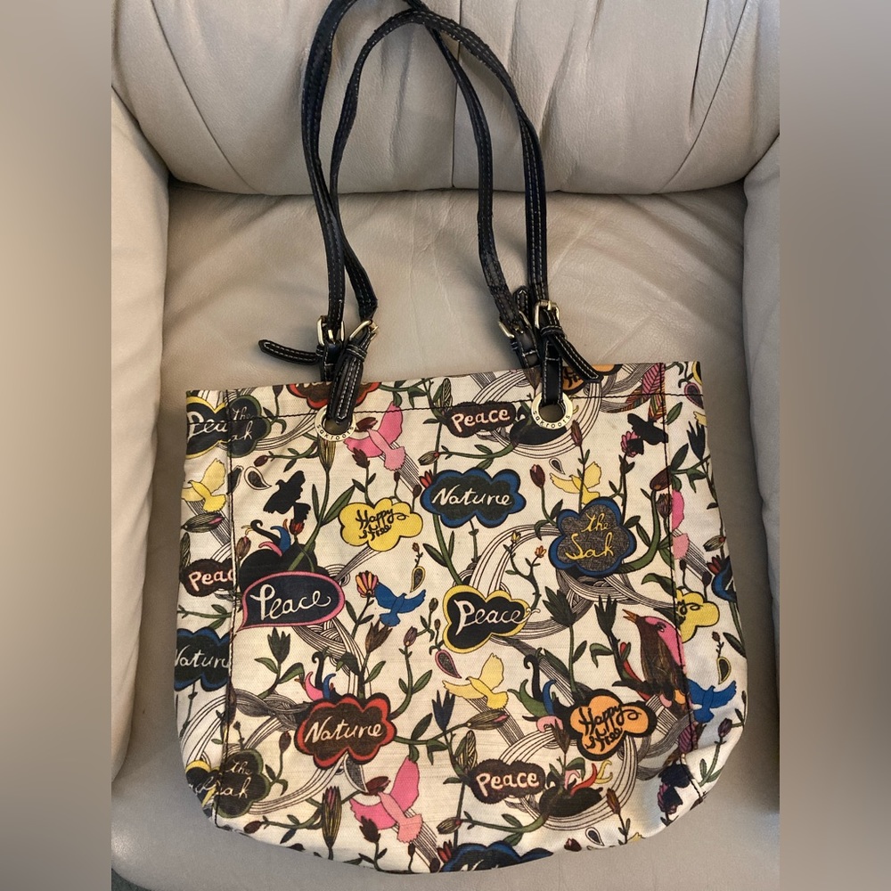 Sakroots Used Peace and Birds Tote Bag